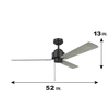 Moderner Wohnzimmer-Deckenventilator mit Zugkette und Fernbedienung