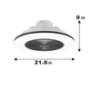 20-Zoll-Unterputz-Wohnzimmer-moderner DC-Deckenventilator mit Fernbedienung