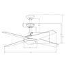 48-Zoll-4-Flügel-Deckenventilator aus Sperrholz mit Fernbedienung und Licht