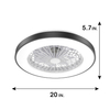 Moderner 20-Zoll-Deckenventilator mit intelligenter Fernbedienung und Unterputzmontage