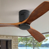 52-Zoll-LED-Deckenventilatoren aus Holz mit Fernbedienung 