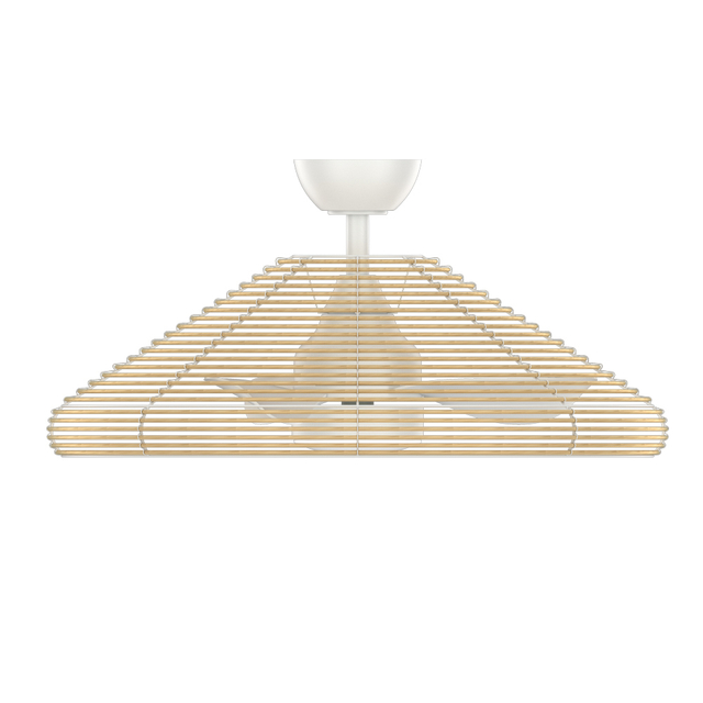 28-Zoll-Boho-Rattan-Deckenventilator mit niedrigem Profil und Licht