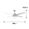 48 Zoll Zugketten-Gleichstrommotor-LED-Deckenventilator mit 3 Flügeln und LED-Licht