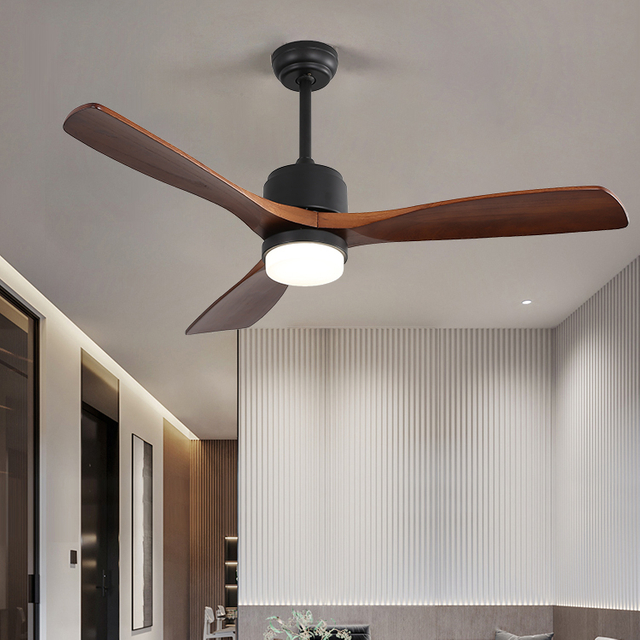 Deckenventilator aus massivem Holz für den Innenbereich mit Licht KBS-52147