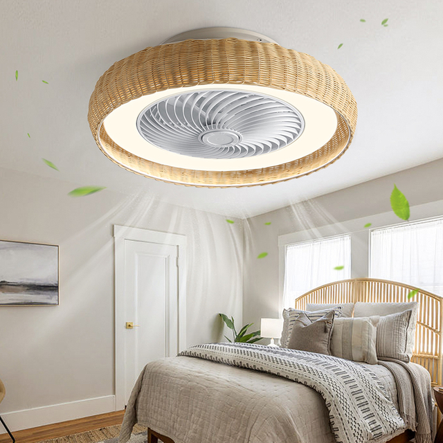 Flacher dekorativer moderner LED-Deckenventilator für Schlafzimmer KBS-24K001