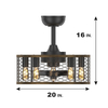 Reversibler Wohnzimmer-Käfig-dekorativer Deckenventilator für den Innenbereich mit Licht KBS-20K002A