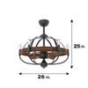 Dekorativer Deckenventilator mit DC-Motorkäfig für den Innenbereich mit Licht KBS-19003